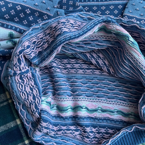 Blue Patterned Women's Sweater - Picture 3 of 4